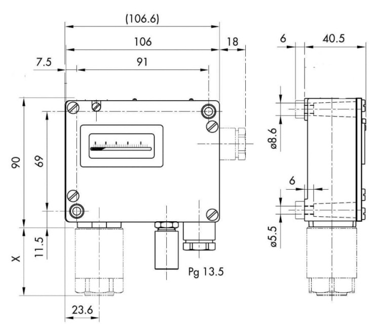Presostat Mieszkowy seria PVF